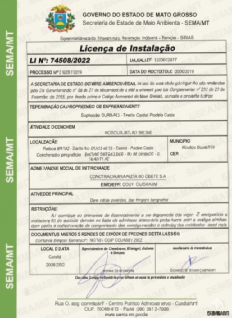 Ficha de licenciamento